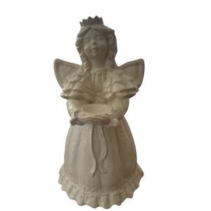 Fireside Creations Ceramic Angel Child Holding Bowl~ Religious Figurine 10" tall